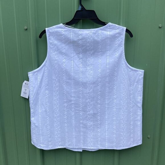 Women's White Woven Lightweight Tank Top Shirt Size XXXL - Picture 3 of 10